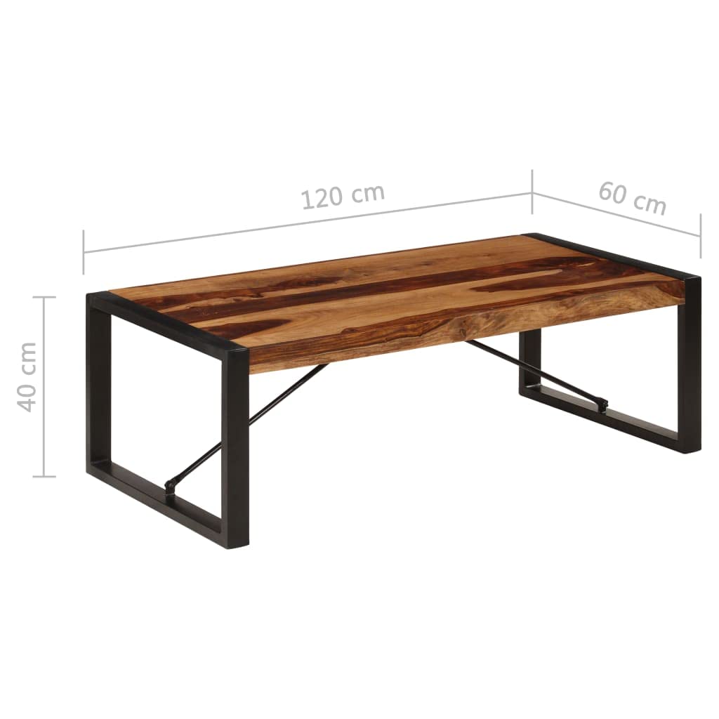Industrial Rectangle Coffee Table 47.2"x23.6"x15.7" Solid Sheesham Wood J641