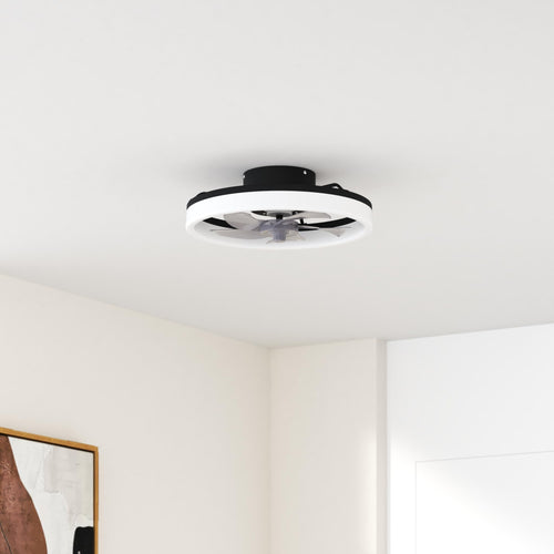19.7" Ceiling Fan with Lights, Flush Mount Low Profile, 6 Speeds, Reversible, LED Dimmable X5729