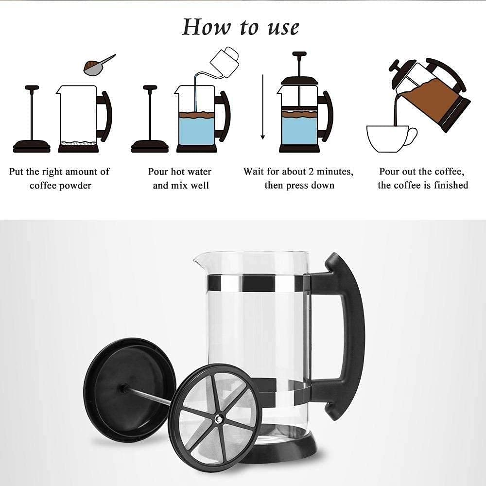 304 Stainless Steel Borosilicate Glass Coffee Maker 34oz J848