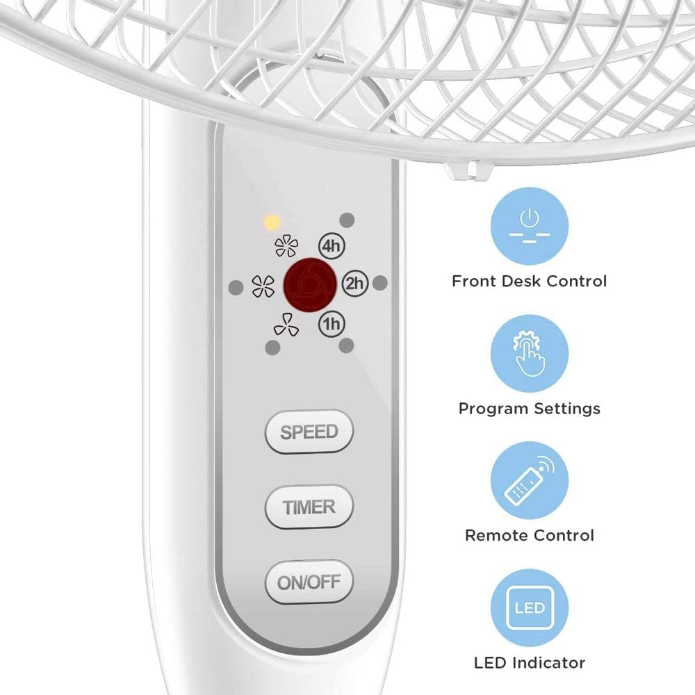 16" Adjustable Oscillating Pedestal Fan with Remote Q62346