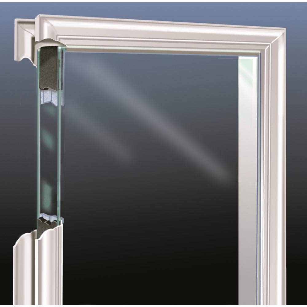 Steel Primed Left Hand In-Swing Prehung Front Door 1/2 Lite 2-Panel Clear Glass 36" x 80" Q393