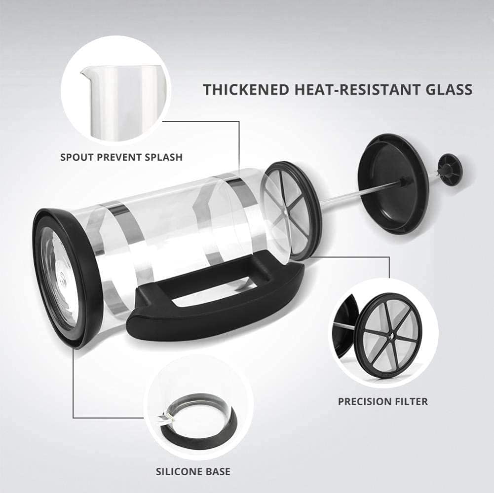 304 Stainless Steel Borosilicate Glass Coffee Maker 34oz J848
