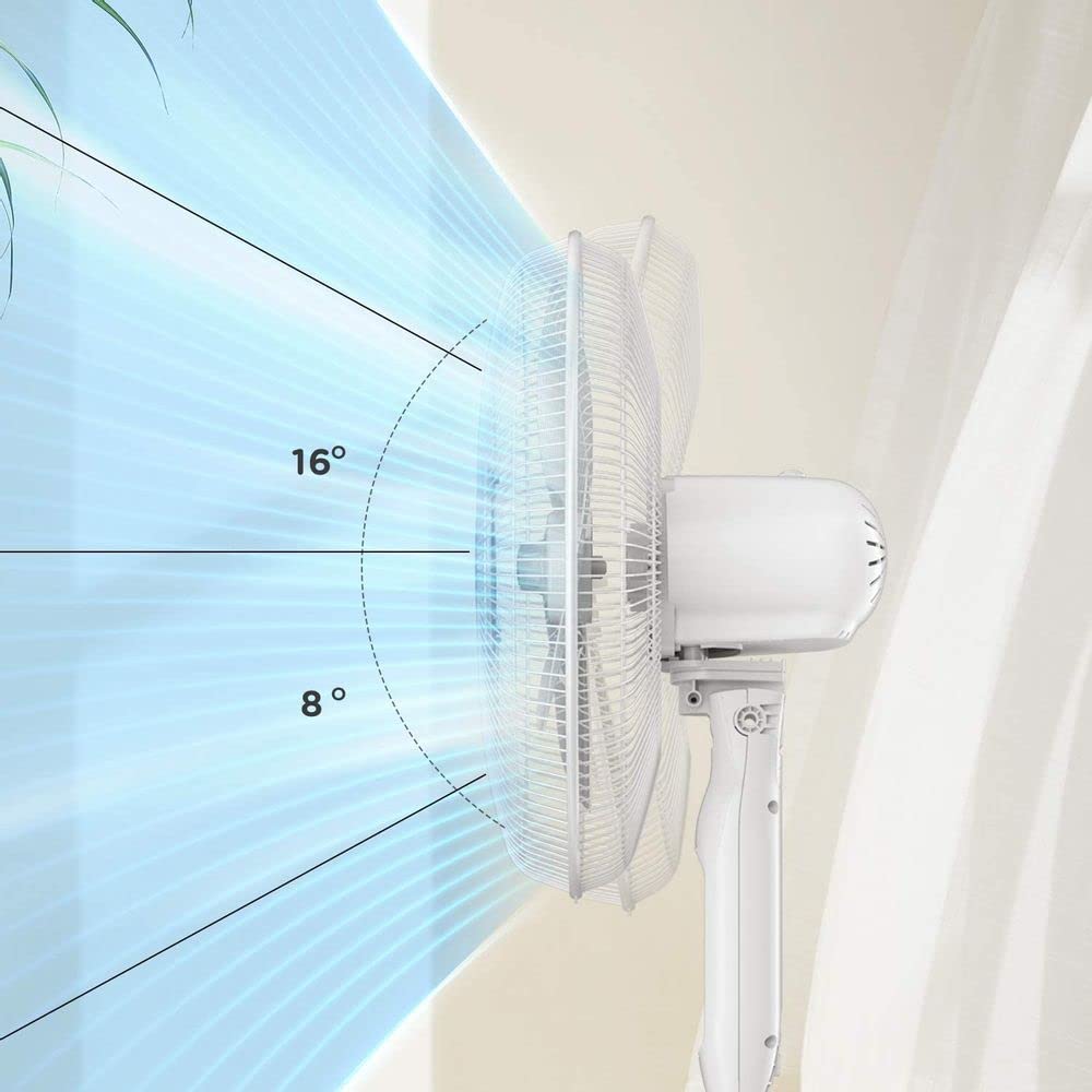 16" Adjustable Oscillating Pedestal Fan with Remote Q62346