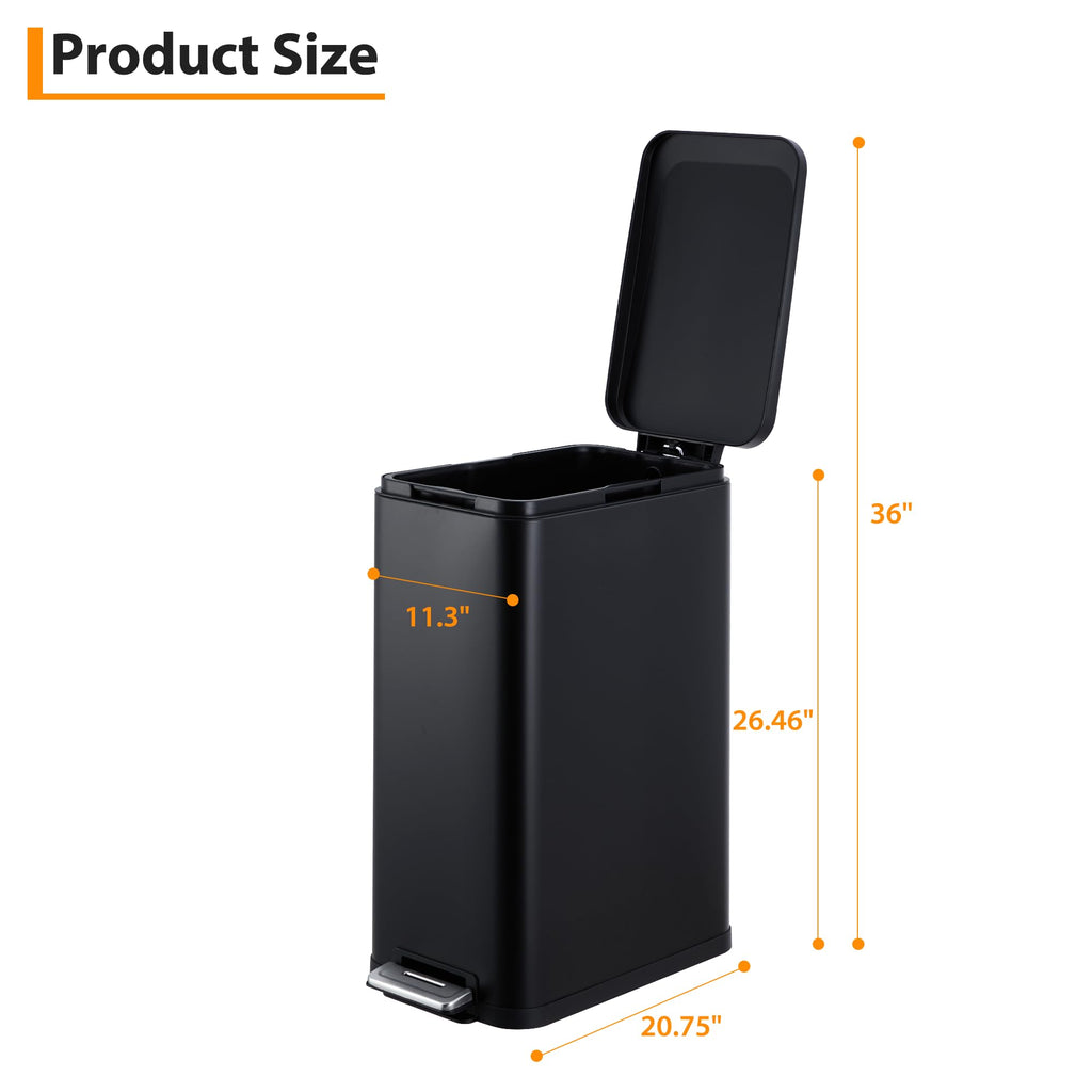 13.2 Gallon Stainless Steel Step Trash Can H8184