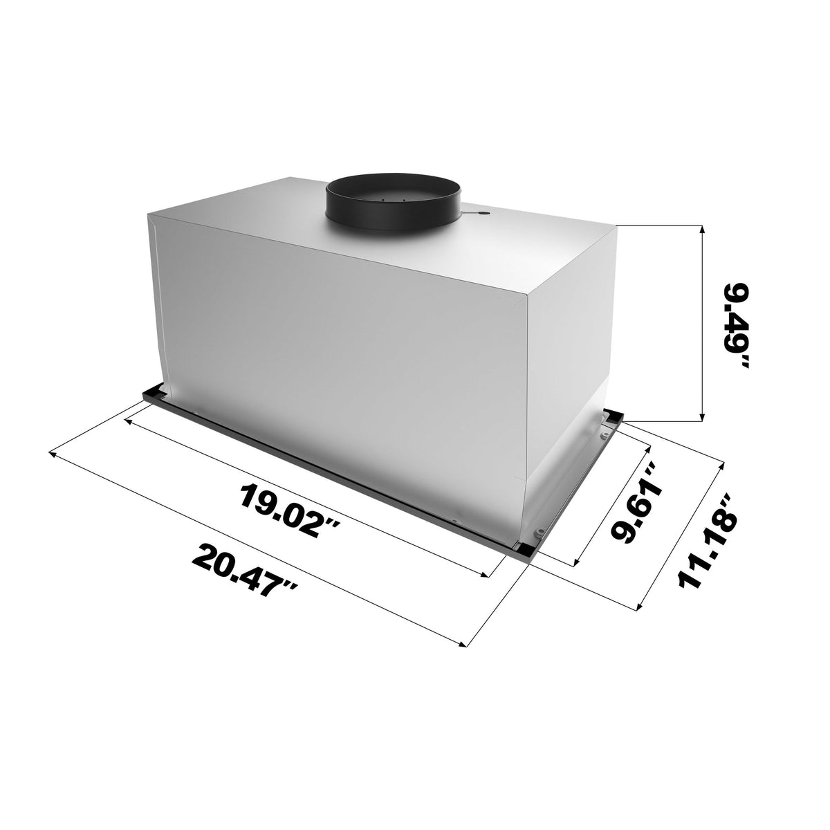 20 inch 650 CFM Black Insert Range Hood I91573