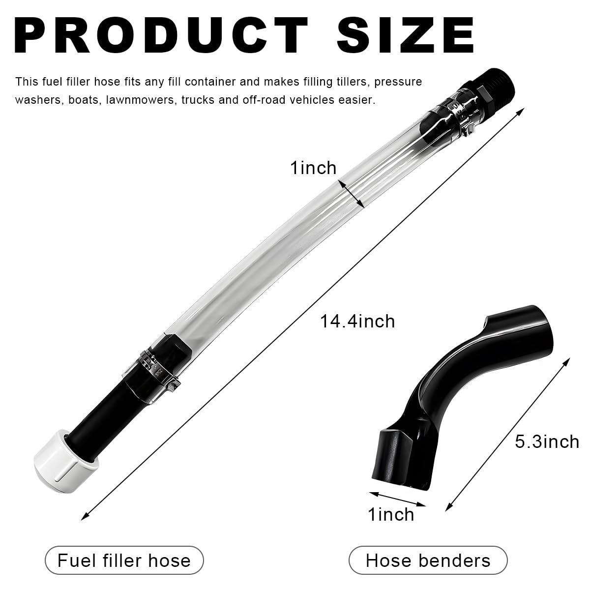 14" Transparent Gas Can Fuel Filler Hose S836964