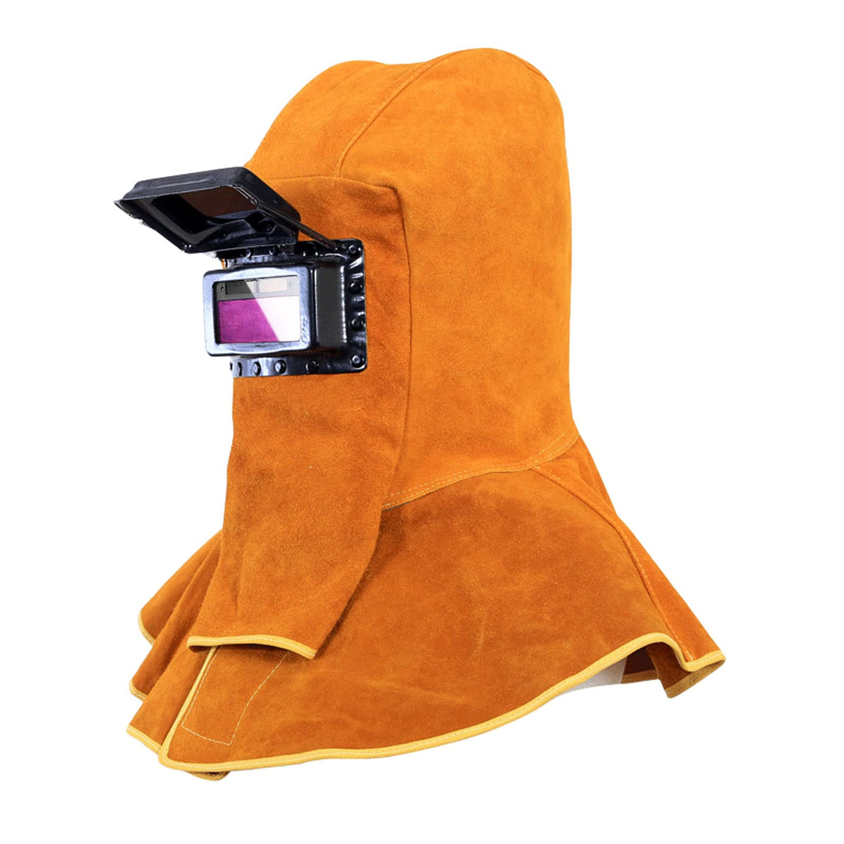 Cowhide Leather Welding Hood with Auto Darkening Filter E6652