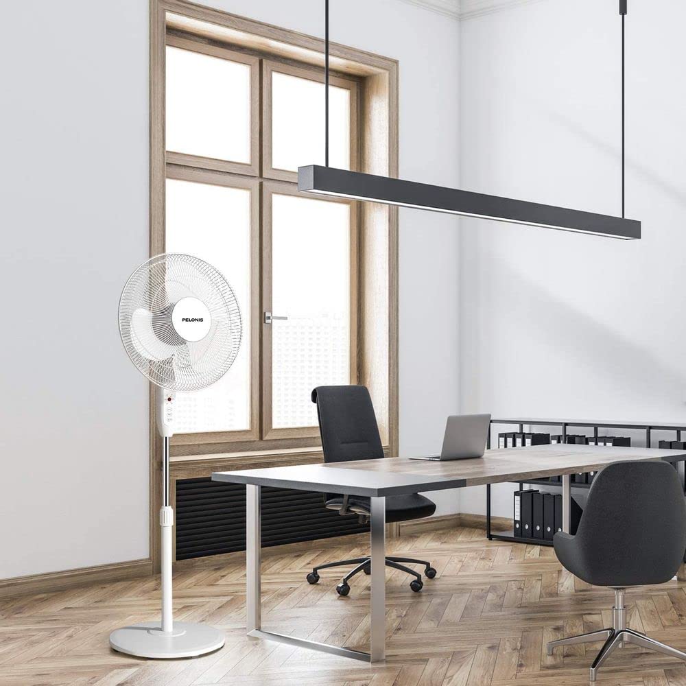 16" Adjustable Oscillating Pedestal Fan with Remote Q62346