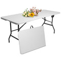 6 ft Plastic Folding Table with Carry Handle I118685