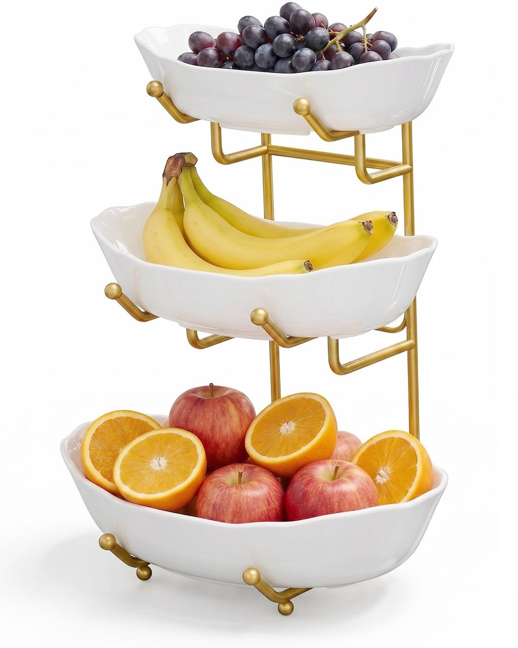 3 Tier Ceramic Fruit Bowl with Stand C2711