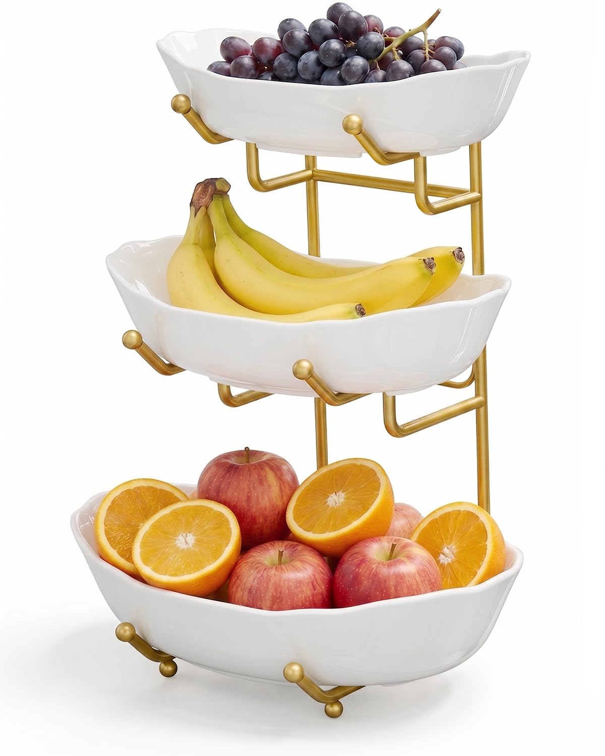 3 Tier Ceramic Fruit Bowl with Stand C2711