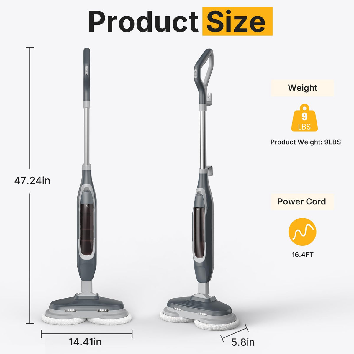 Dual Rotating Scrub & Steam Mop B4449