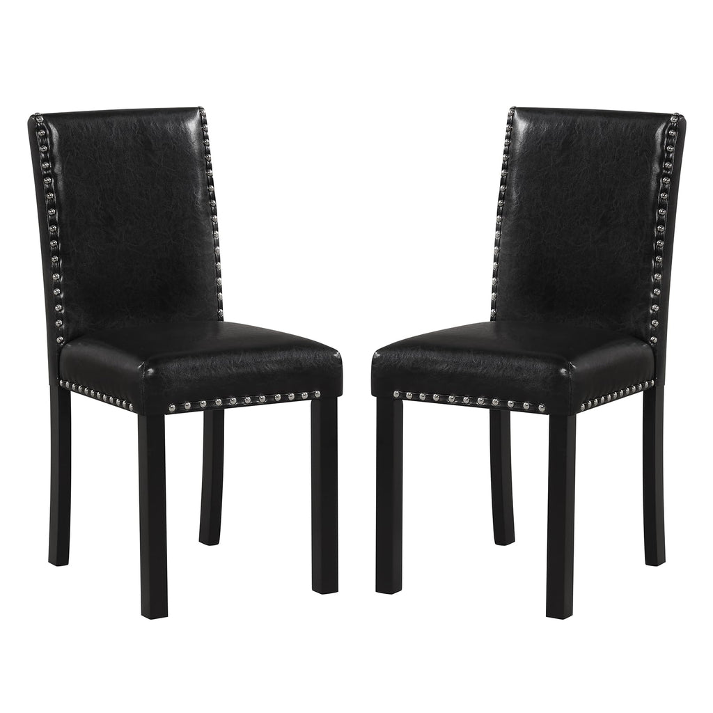 Faux Leather Upholstered Dining Chairs Set of 2 E347