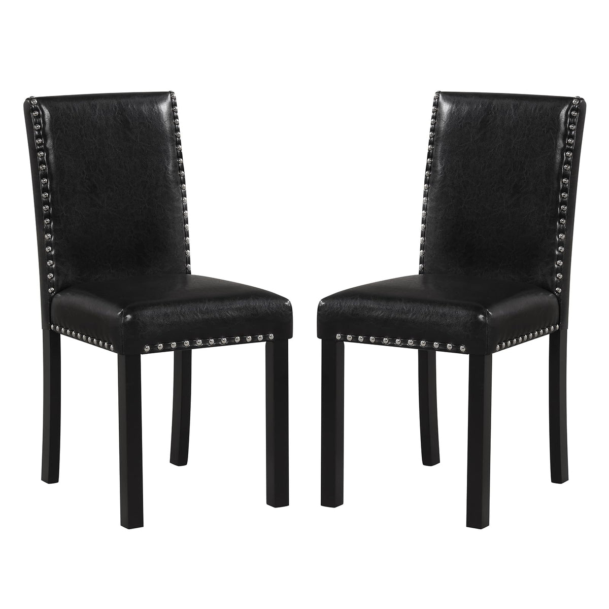 Faux Leather Upholstered Dining Chairs Set of 2 E347