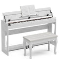 88 Weighted Key Digital Piano with Duet Piano Bench, Full Size Heavy Hammer Weighted Action Electric Piano Keyboard with USB MIDI, White M79465
