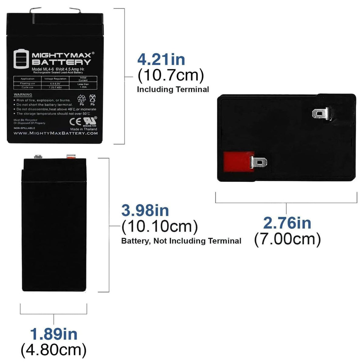 6V 4.5AH SLA Battery 2 Pack H1712
