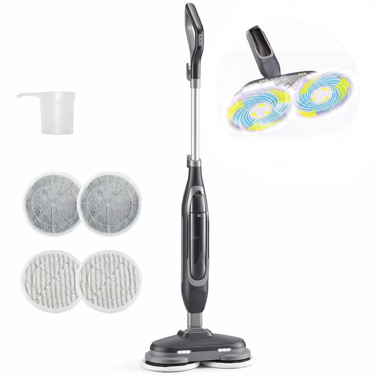 Dual Rotating Scrub & Steam Mop B4449