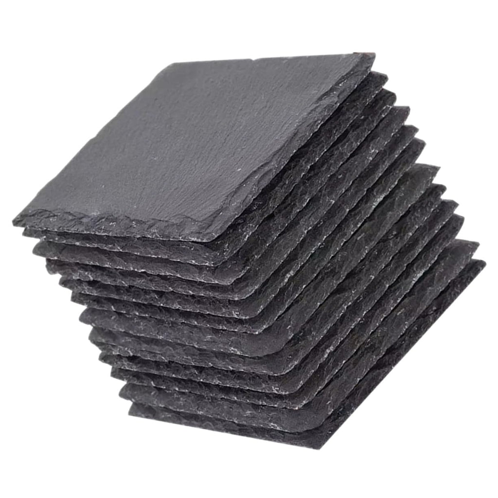 12pcs Natural Stone Coasters Non-Slip Drink Set A4928