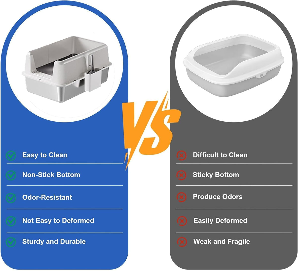 Large Enclosed Stainless Steel Cat Litter Box with Lid P68980