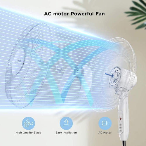 16" Adjustable Oscillating Pedestal Fan with Remote Q62346