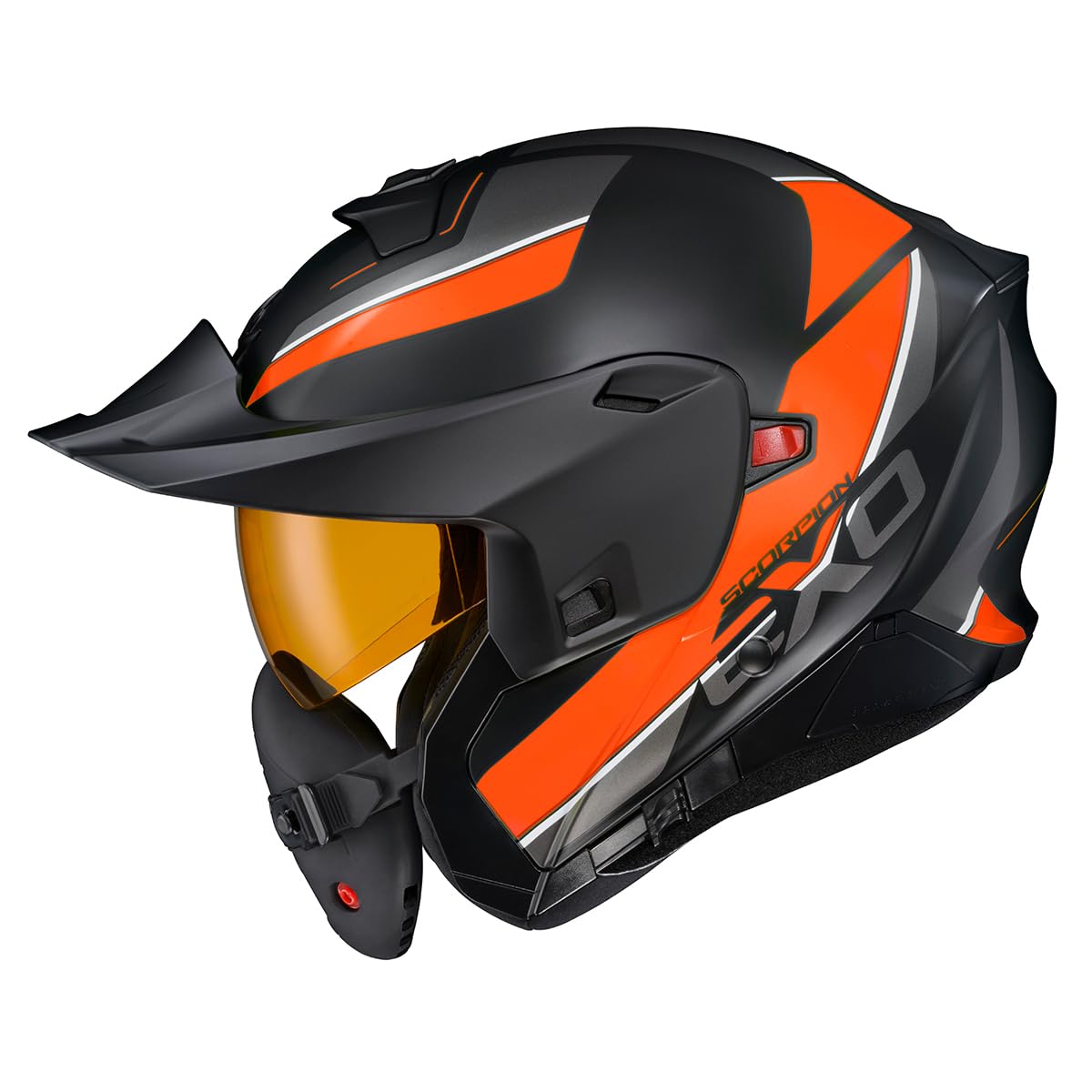 Orange Large Modular Snowmobile Helmet E7116
