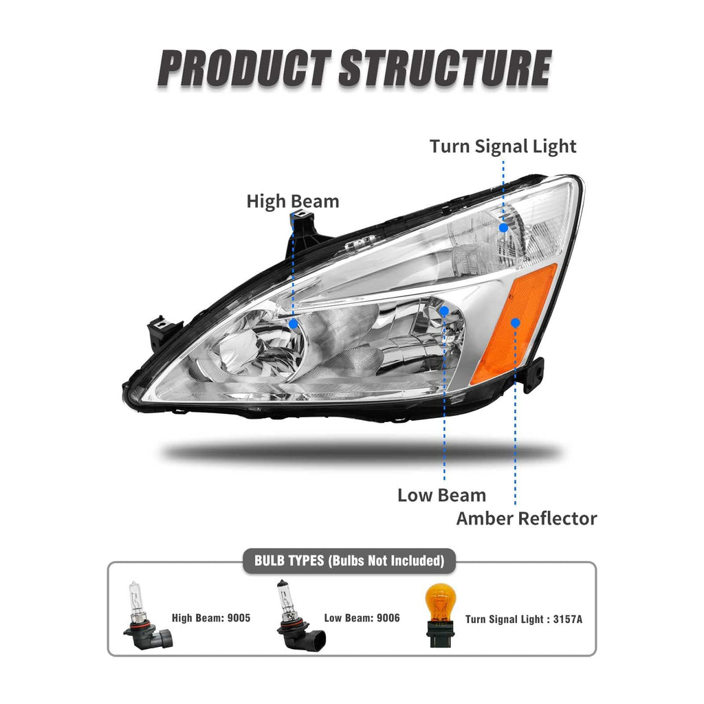 2003-2007 Honda Accord Halogen Headlight S54716