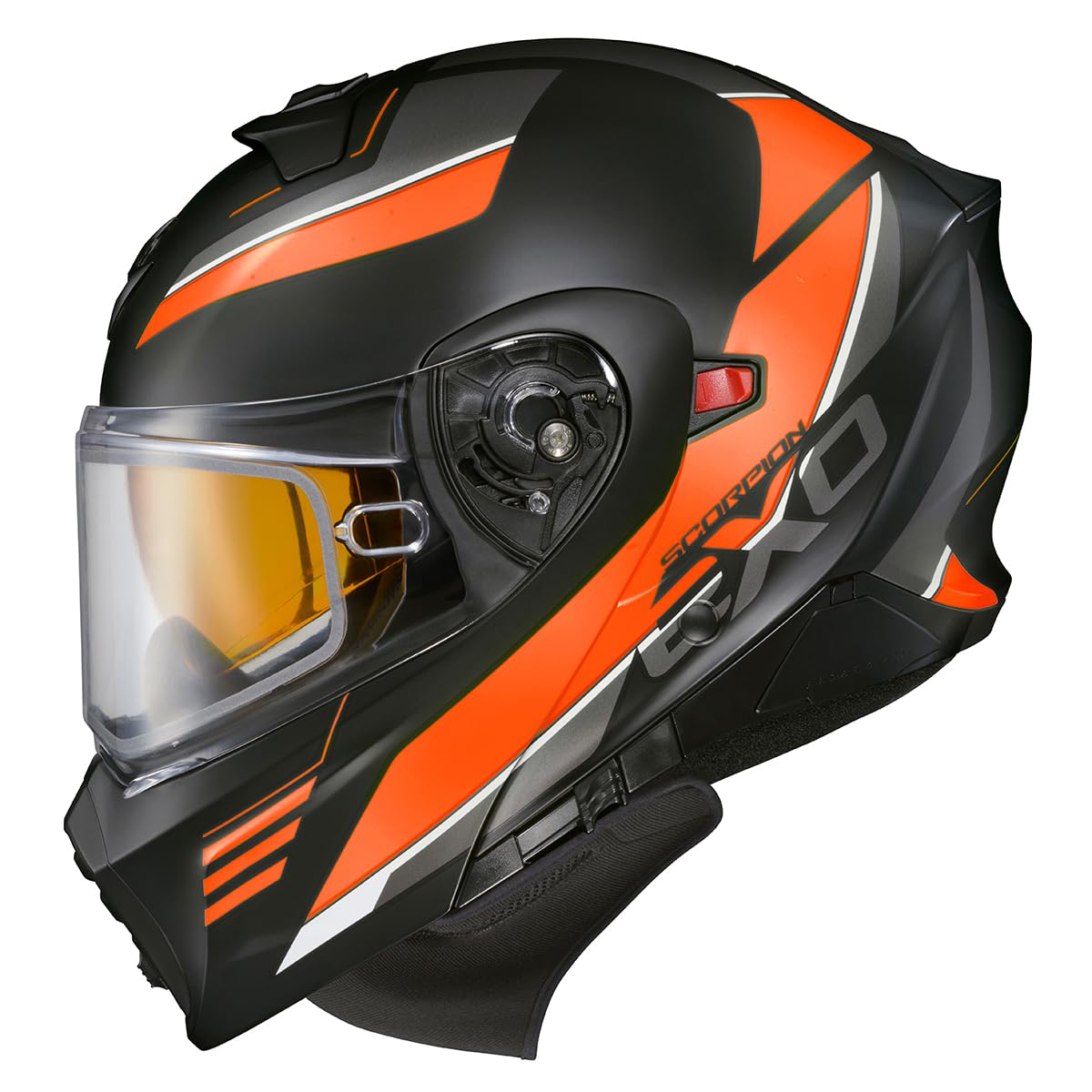 Orange Large Modular Snowmobile Helmet E7116