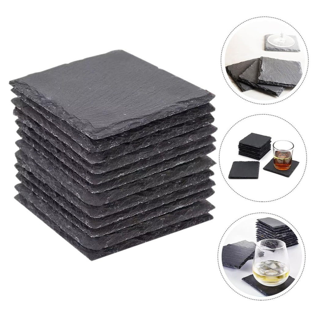 12pcs Natural Stone Coasters Non-Slip Drink Set A4928
