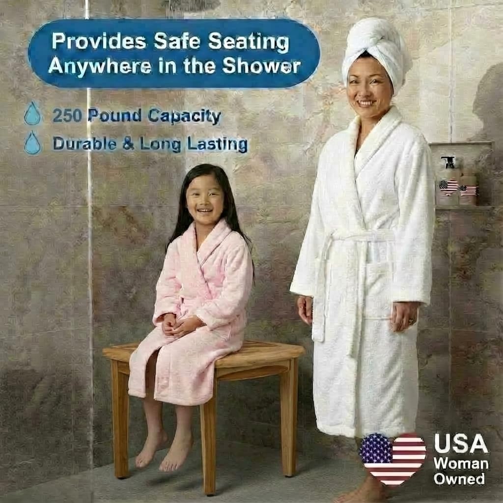 18” Teak Corner Shower Bench I65029