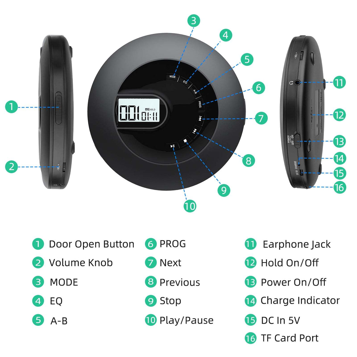 Portable CD Player with Headphone S253470
