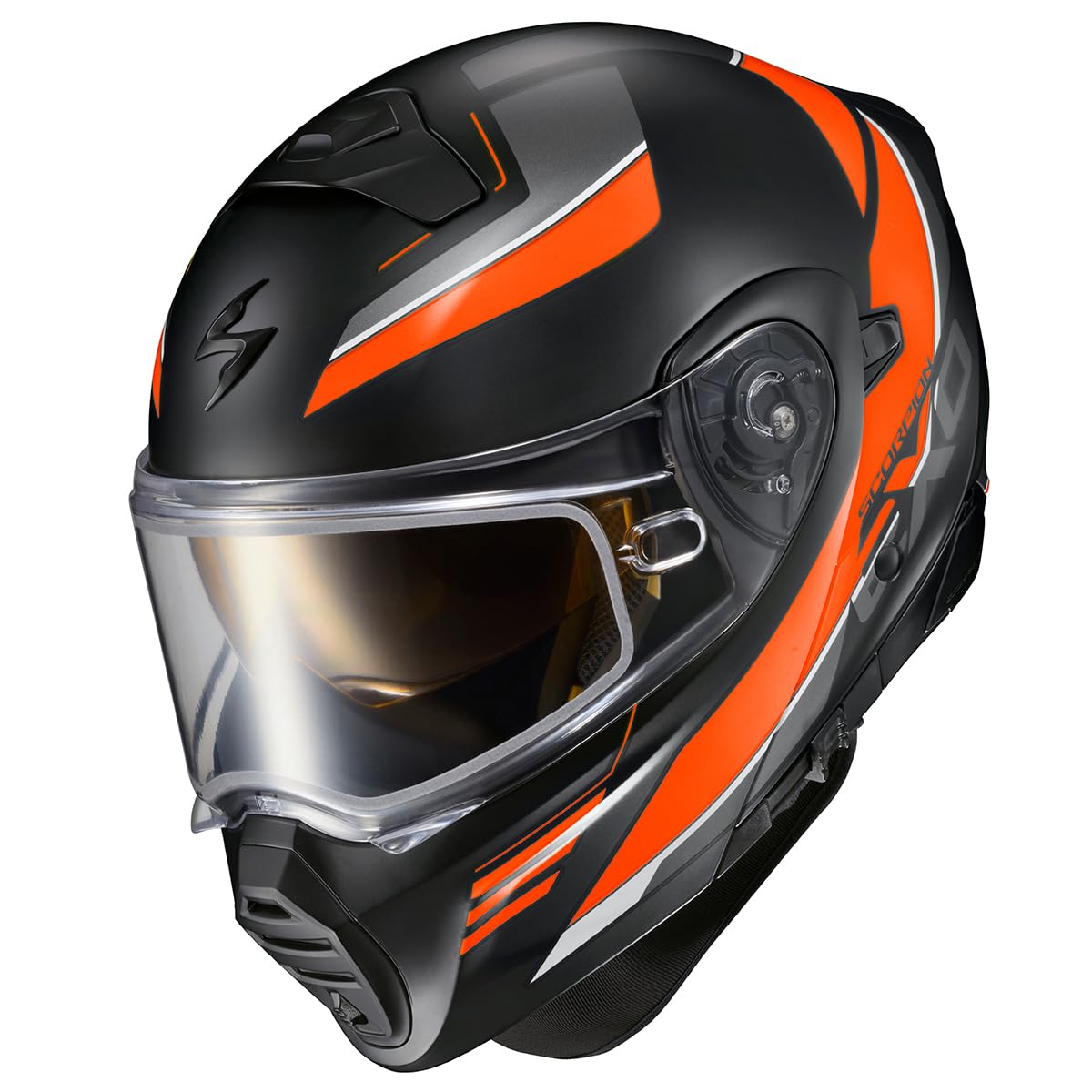 Orange Large Modular Snowmobile Helmet E7116