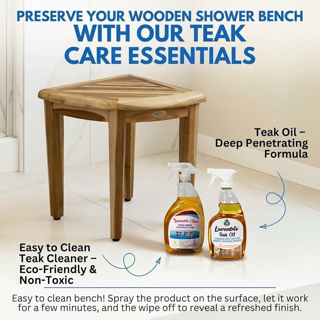 18” Teak Corner Shower Bench I65029