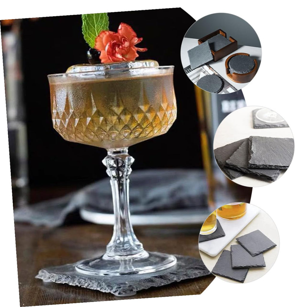 12pcs Natural Stone Coasters Non-Slip Drink Set A4928