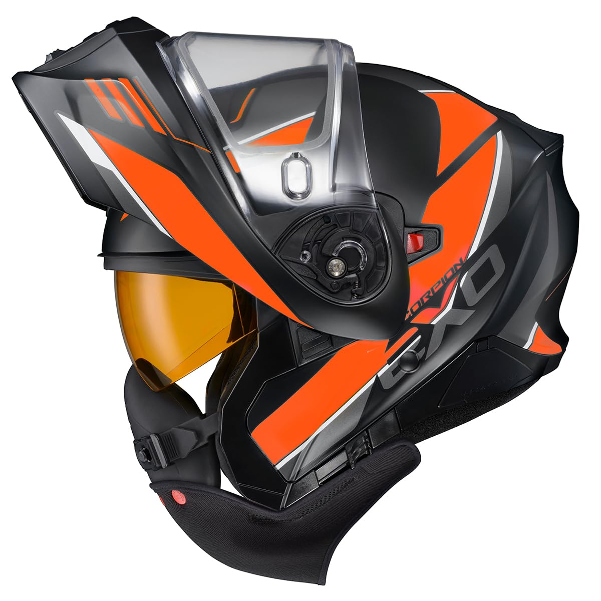 Orange Large Modular Snowmobile Helmet E7116