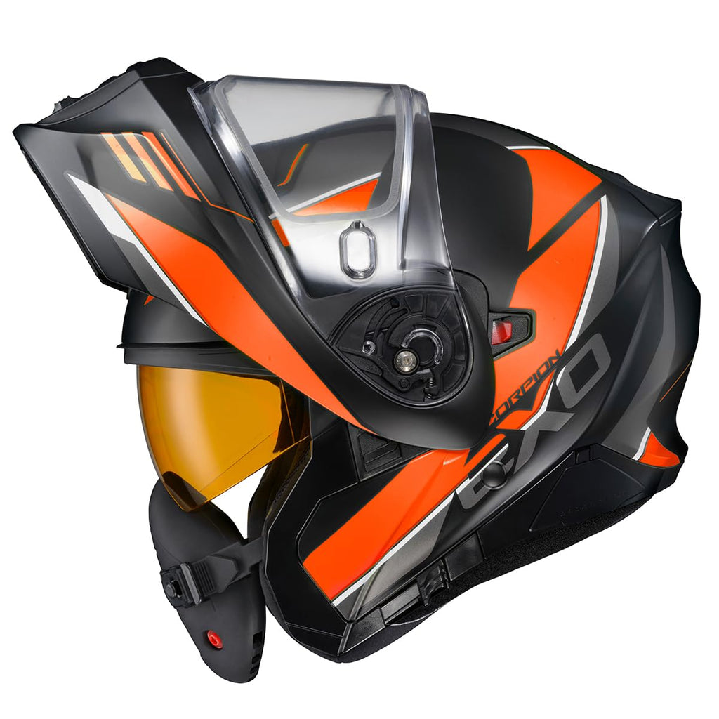 Orange Large Modular Snowmobile Helmet E7116
