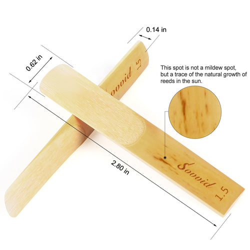 10 Pack Strength 1.5 Alto Saxophone Reeds with Plastic Box Z10731