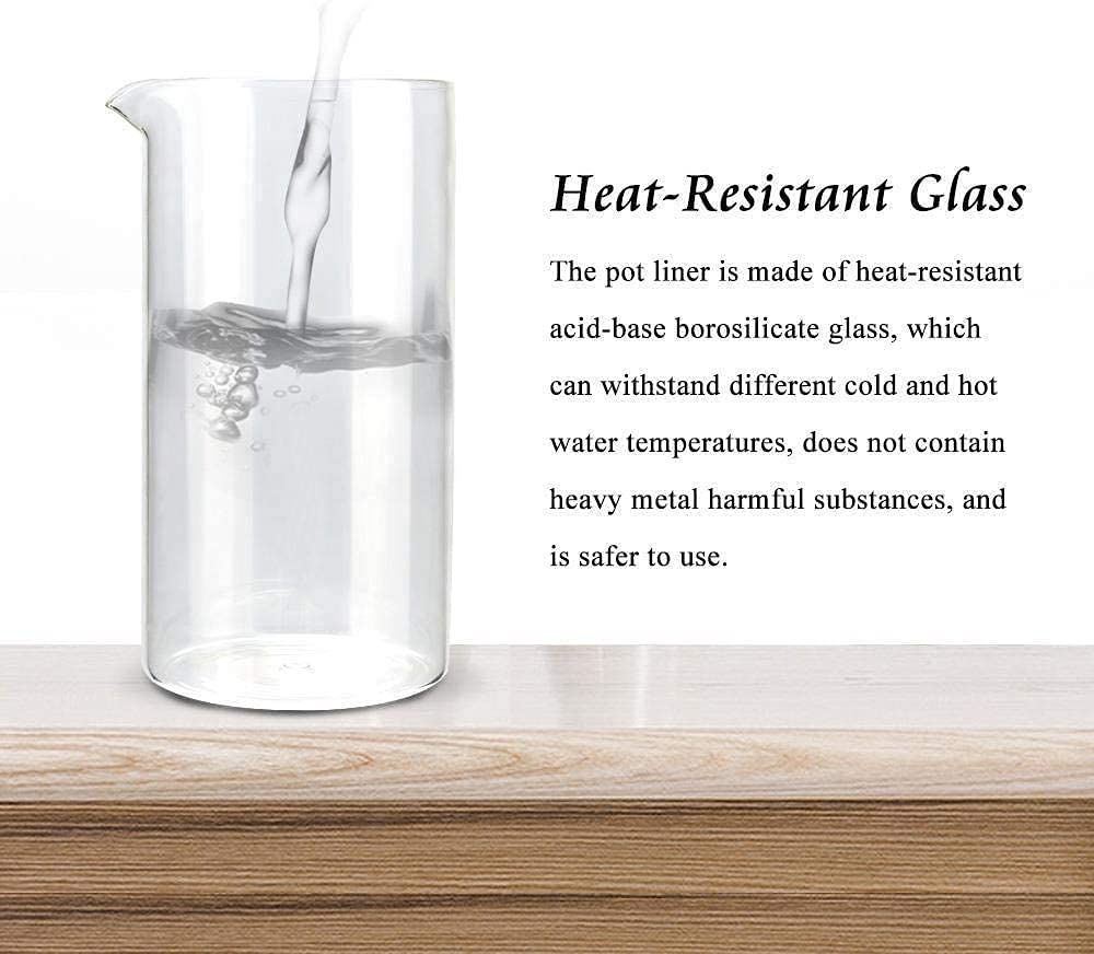 304 Stainless Steel Borosilicate Glass Coffee Maker 34oz J848