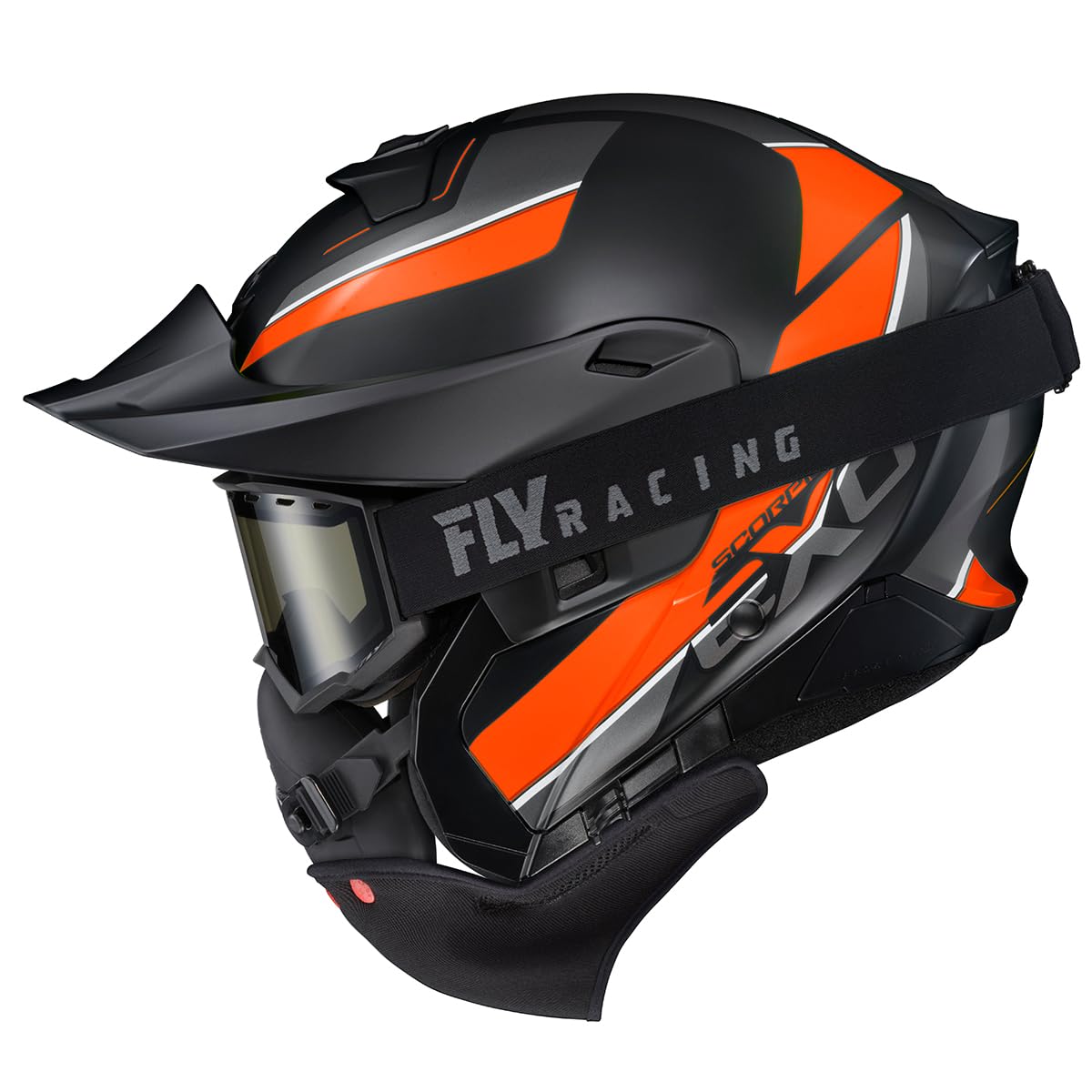 Orange Large Modular Snowmobile Helmet E7116