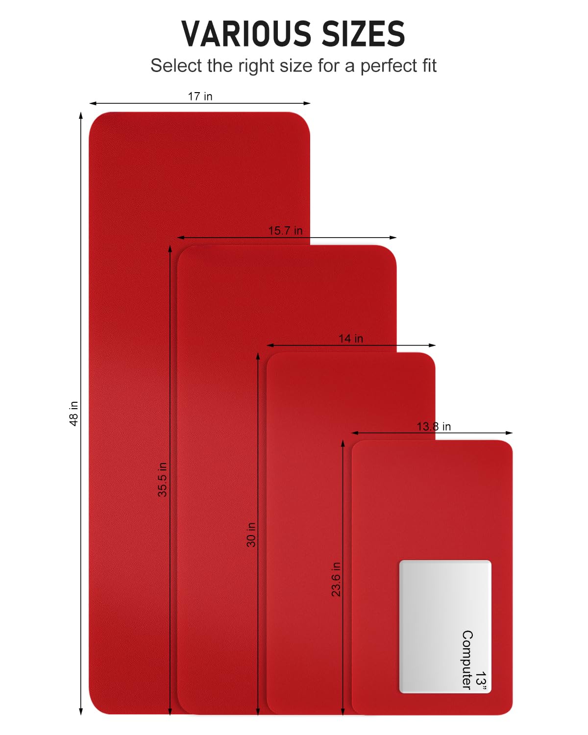 Bright Red Desk Pad N2941