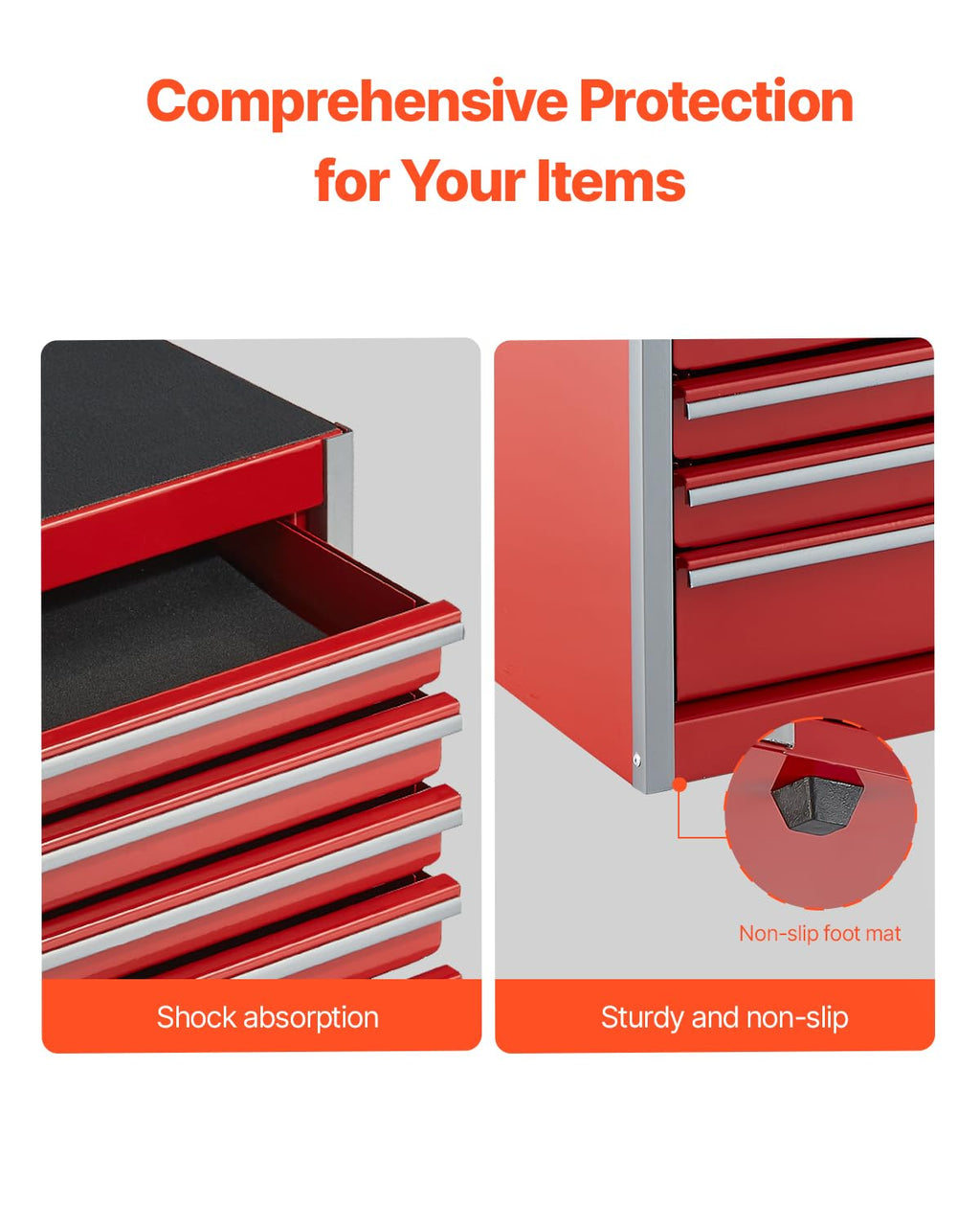 8.6-inch Portable Metal Tool Box with 5 Drawers A17499