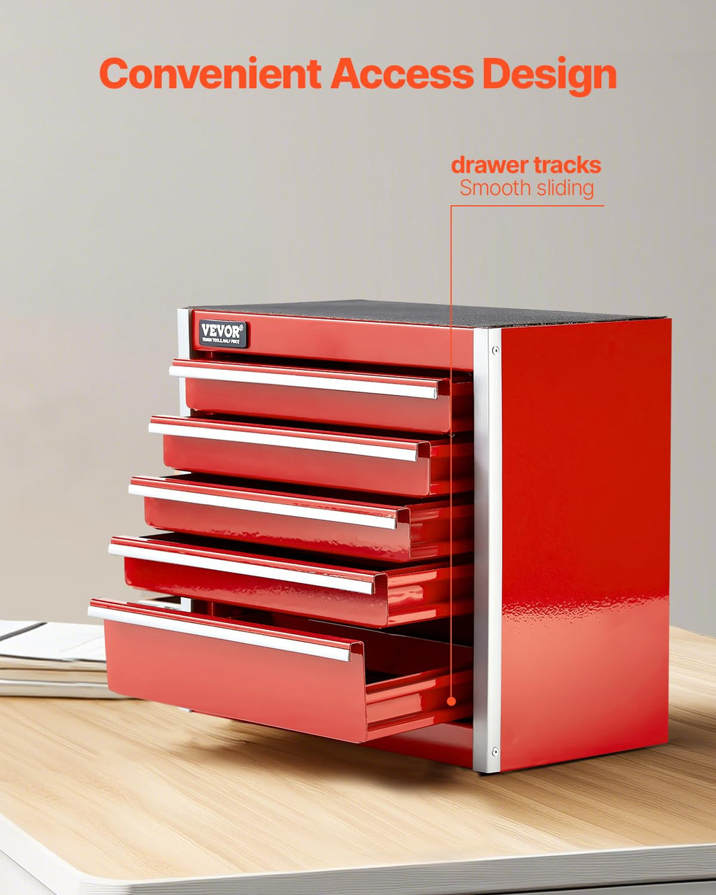 8.6-inch Portable Metal Tool Box with 5 Drawers A17499