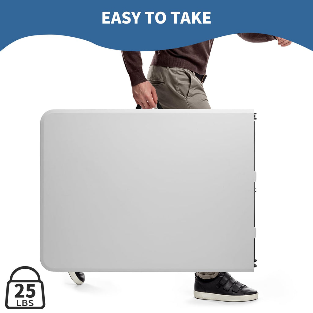 6 ft Plastic Folding Table with Carry Handle I118685