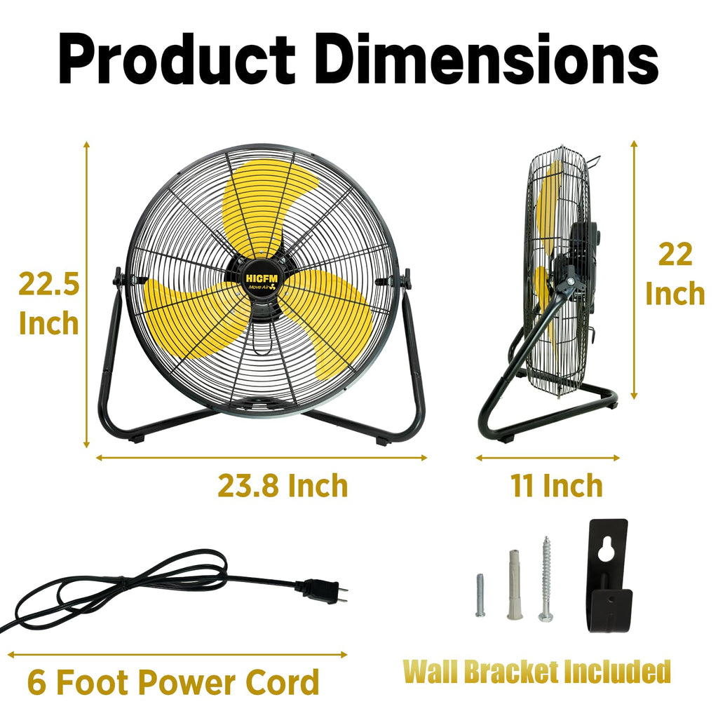 20" 6200 CFM High Velocity Metal Floor Fan Z330