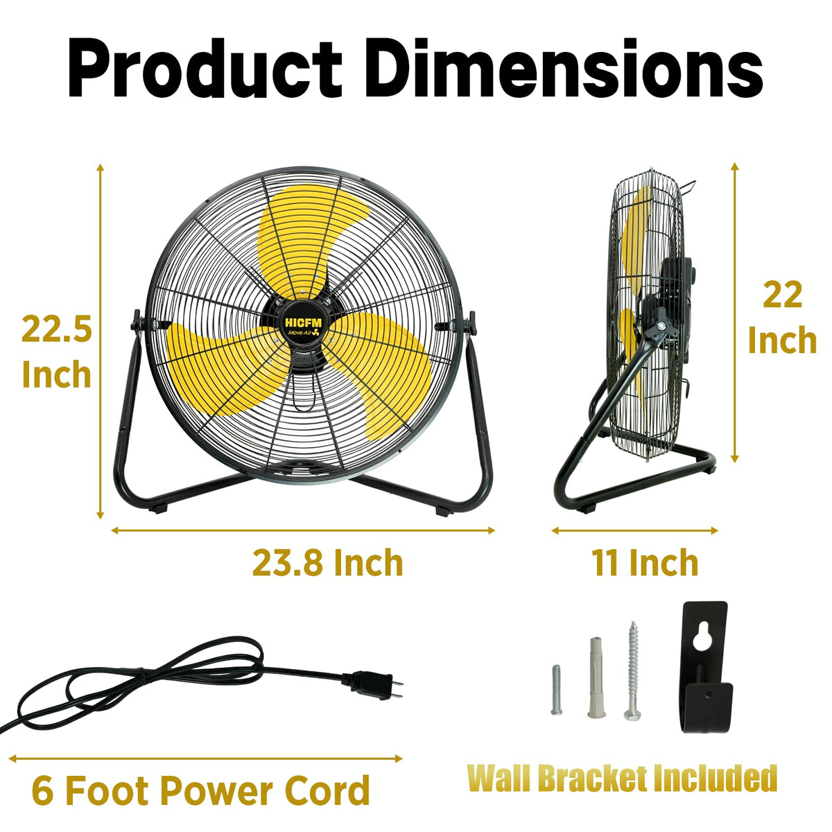 20" 6200 CFM High Velocity Metal Floor Fan Z330
