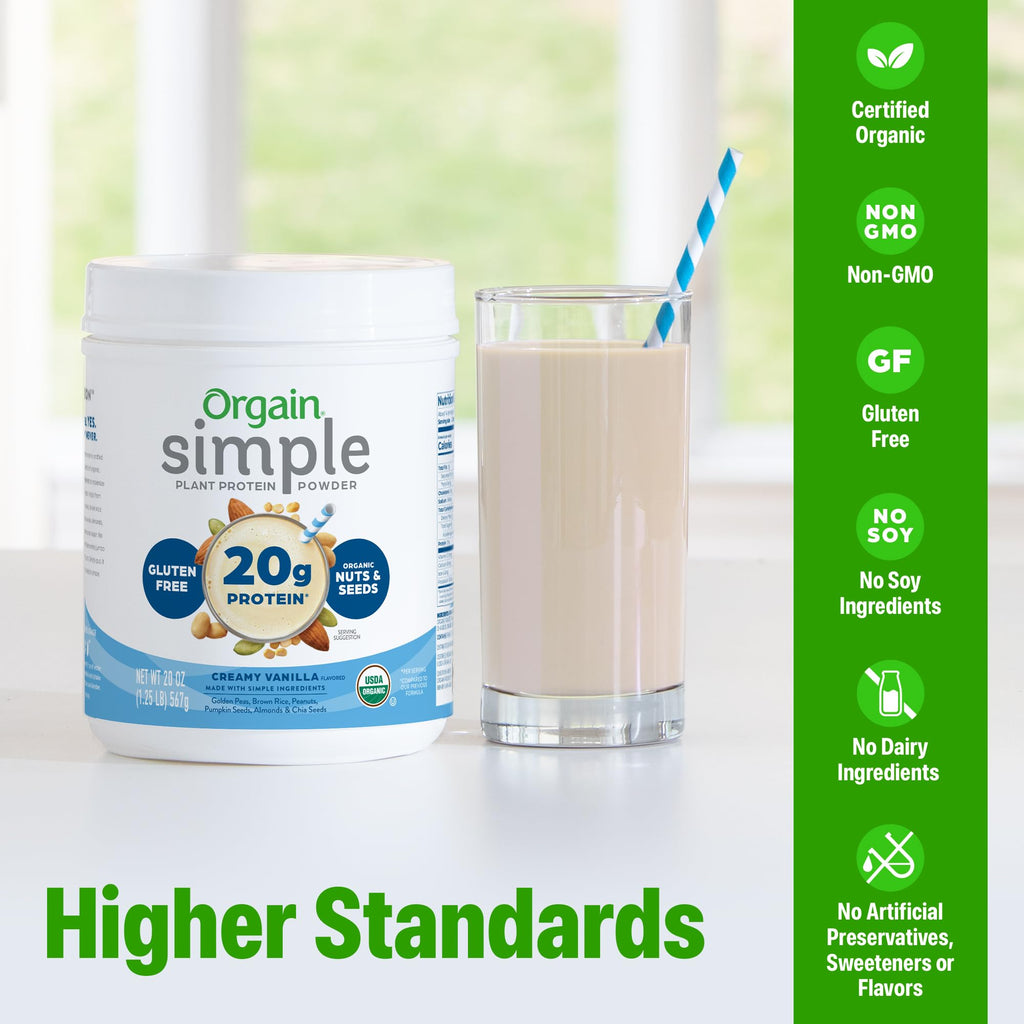 Organic Vegan Protein Powder, Vanilla, 1.25lb Q19925