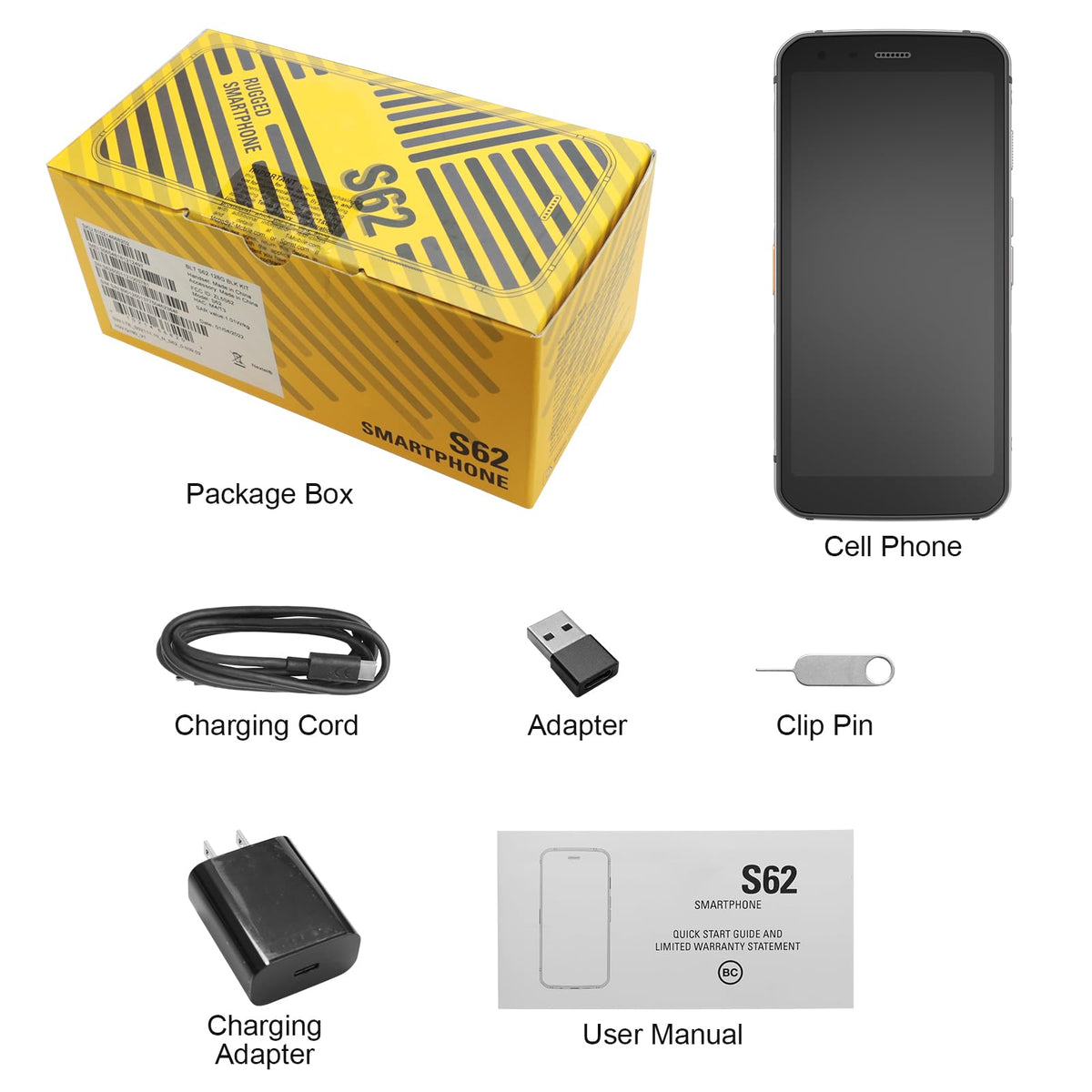Unlocked Rugged Cell Phone 128GB IP68 Waterproof Android Smartphone Black M8892
