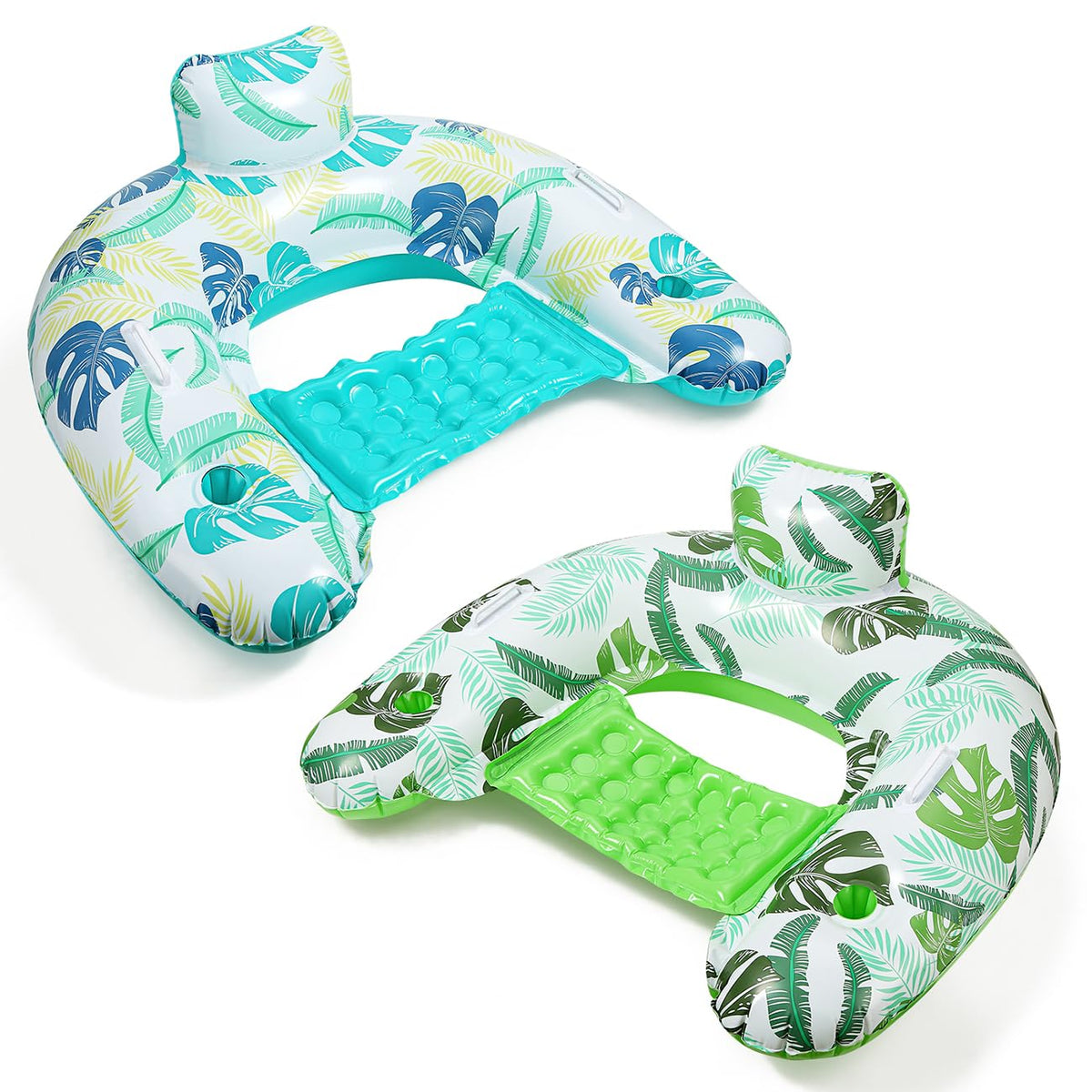 2 Pack Inflatable Pool Float Chair with Cup Holder Y121