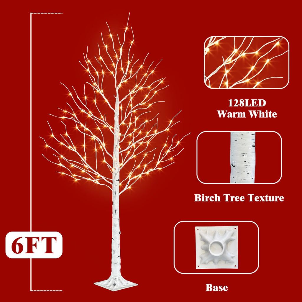 6ft Lighted Birch Tree W507