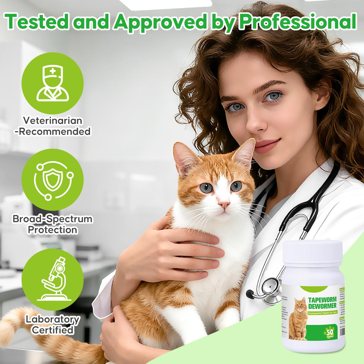 Cat Tapeworm Dewormer Tablets 50 Tablets H147865