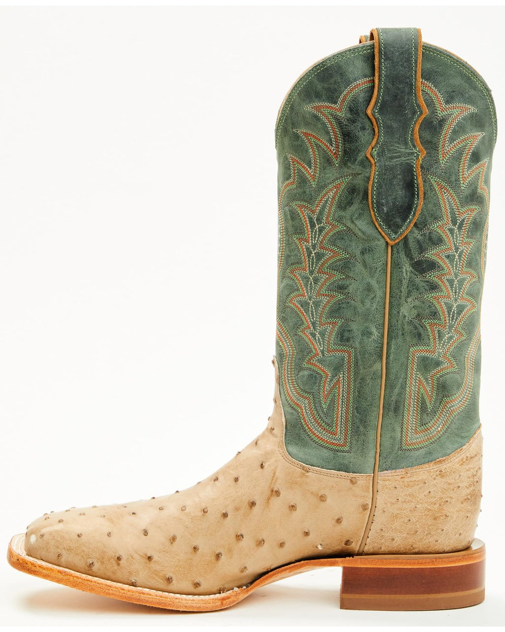 Men's Ostrich Western Boot Broad Square Toe H9046